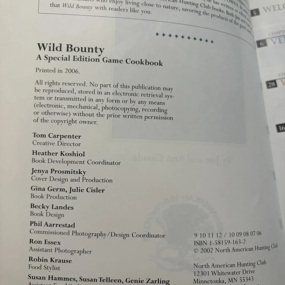 WILD BOUNTY A SPECIAL EDITION GAME COOKBOOK